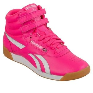 pink reebok high tops